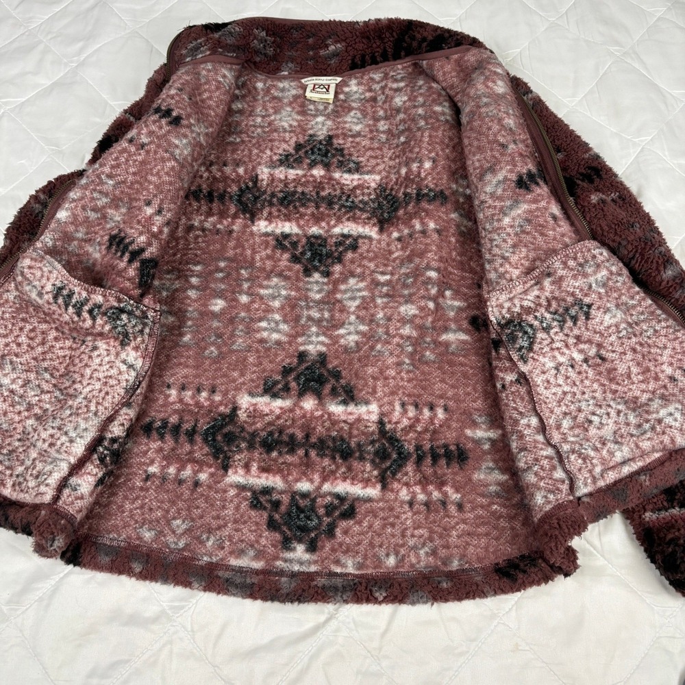 Avalanche Sherpa Fleece Jacket Small Mauve Southwest Full Zip - Picture 10 of 13